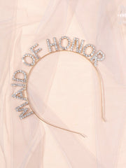 Rhinestone & Iron Alloy Birthday Party Photo Prop Headband For Women, Letter Crown Design Elegant Tiaras