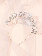 Rhinestone & Iron Alloy Birthday Party Photo Prop Headband For Women, Letter Crown Design Elegant Tiaras