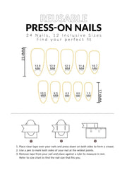 24pcs Short Almond Shaped Gold Stripe Glitter Press On Nails