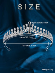 Rhinestone Crown Decor Bridal Headband Royal Tiaras
