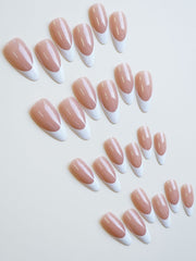 Upgrade Your Look with 24pcs Almond Minimalist French Full Cover Press On Nails