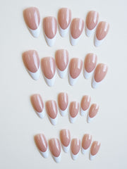 Upgrade Your Look with 24pcs Almond Minimalist French Full Cover Press On Nails