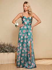 Floral Print Split Thigh Cami Dress