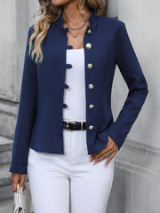 Solid Button Front Jacket