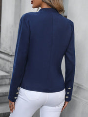 Solid Button Front Jacket