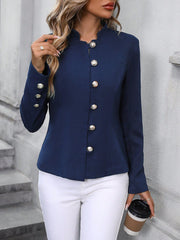 Solid Button Front Jacket