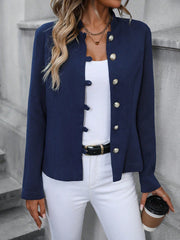 Solid Button Front Jacket