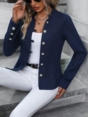 Solid Button Front Jacket