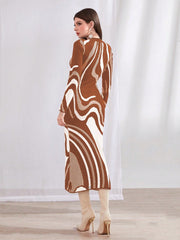 Allover Pattern Sweater Dress