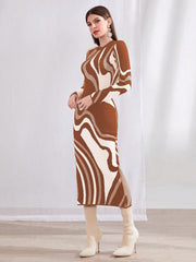 Allover Pattern Sweater Dress