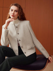 WOOL-BLEND HERRINGBONE JACKET