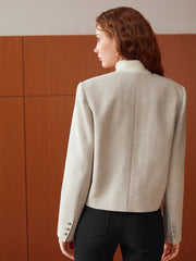 WOOL-BLEND HERRINGBONE JACKET