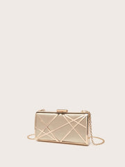 Glitter Bling,Shiny Glamorous,Elegant Lightweight,Portable Metallic Rhombus Shaped Hollow Out Clutch Bag For Evening Party Dinner Bag,Light Luxury,Elegant Rhinestone,Evening Bag For Teen Girls Women College Students Holiday, Party Wedding Prom, Dinner/Ba