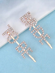 2pcs Women's Bride-To-Be Rhinestone Letter Hair Clips Party