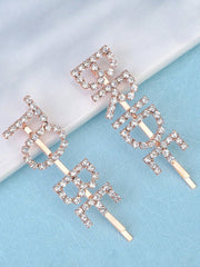 2pcs Women's Bride-To-Be Rhinestone Letter Hair Clips Party