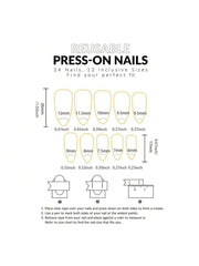 24pcs Black Gradient Almond Shape Medium Long Press On Nails