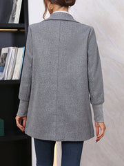 Lapel Neck Flap Detail Button Front Overcoat