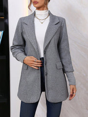 Lapel Neck Flap Detail Button Front Overcoat