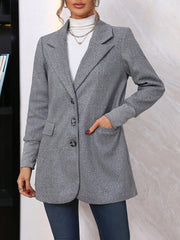 Lapel Neck Flap Detail Button Front Overcoat