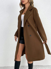 Lapel Neck Double Breasted Overcoat