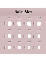 24pcs/Box Square Short Brown Cat Eye Design False Nails Press On Nails Nail Supplies