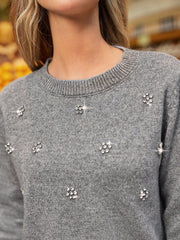 Rhinestone Detail Sweater