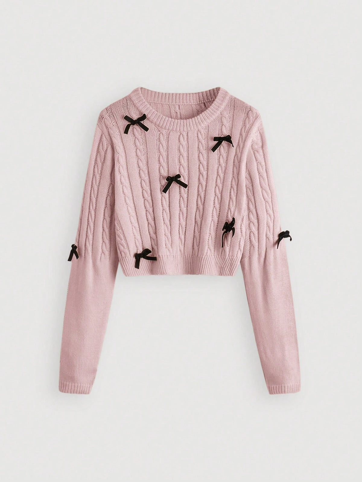 Bow Front Cable Knit Sweater