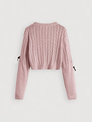 Bow Front Cable Knit Sweater