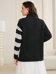 Women's Color-Block Cardigan Without Belt