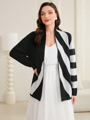 Women's Color-Block Cardigan Without Belt