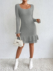 Ruffled Sweater Dress