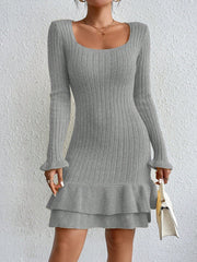 Ruffled Sweater Dress