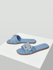 COMFORTABLE SIMPLE DENIM WOMEN'S FLAT SANDALS