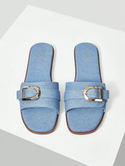 COMFORTABLE SIMPLE DENIM WOMEN'S FLAT SANDALS