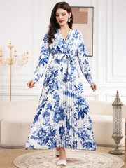 Women'S Floral Printed Long Sleeve Dress
