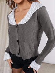 Womens Romantic Collared Cardigan