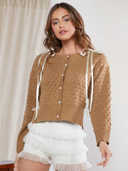 Womens Mini Bow Tie Cardigan