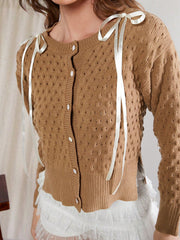 Womens Mini Bow Tie Cardigan