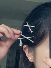 2pcs Simple & Fashionable All-Match Cross Clip For Bangs And Hair Edge Royal