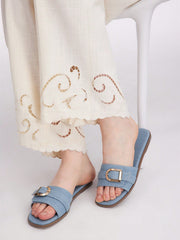 COMFORTABLE SIMPLE DENIM WOMEN'S FLAT SANDALS