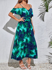 Summer Romantic Long Floral Print Holiday Dress