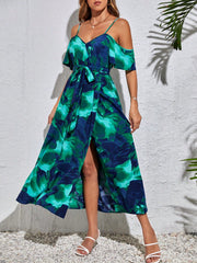 Summer Romantic Long Floral Print Holiday Dress