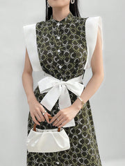 Ladies" Stylish And Elegant Summer A-Line Dress With Geometric Printed Patchwork