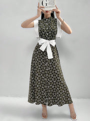 Ladies" Stylish And Elegant Summer A-Line Dress With Geometric Printed Patchwork