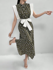 Ladies" Stylish And Elegant Summer A-Line Dress With Geometric Printed Patchwork