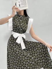 Ladies" Stylish And Elegant Summer A-Line Dress With Geometric Printed Patchwork