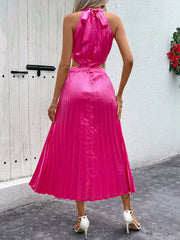 Women's Simple Vertical Stripe Solid Color Off Shoulder Waist-Revealing Dress