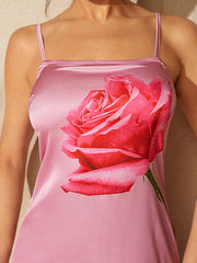 Woven Printed Elegant Spaghetti Strap Dress
