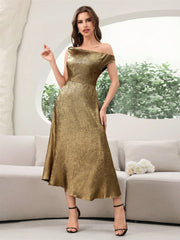 Women's Ruffle Ruffle Hem Solid Color Elegant Dress