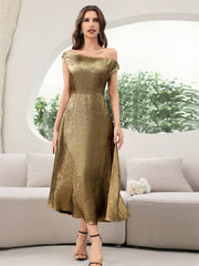 Women's Ruffle Ruffle Hem Solid Color Elegant Dress